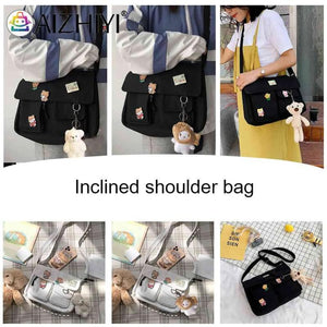 Harajuku Women's Shoulder Bag Large Capacity Messenger Handbag for Shopping