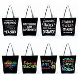 Reusable Shoulder Cloth Book Bag Gift Handbag - Teacher is My Superhero