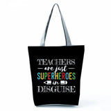 Reusable Shoulder Cloth Book Bag Gift Handbag - Teacher is My Superhero