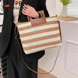 Large Capacity Knit Crossbody Bag with Zipper Soft for Travel Casual