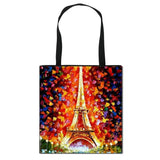 London Landscape Casual Totes Bag Women Eiffel Tower Ladies Handbag
