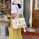 Japanese Harajuku Crossbody Bag with Badges for Shopping