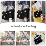 Japanese Harajuku Crossbody Bag with Badges for Shopping