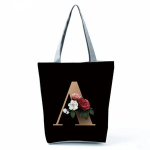 Floral Print Shopping Bag Ladies Handbag Harajuku Style Eco Tote Bag