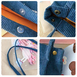 Buylor Corduroy Shopper Bag Bear Shoulder Bags Women Reusable Casual Tote Bag