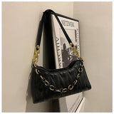 Women Underarm Bags PU Leather Shoulder Bags Ladies Chain Handbag