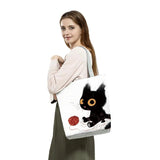 Cute Cat Handbags Print Tote Bags for Women