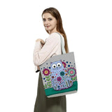 Harajuku Printed Reusable Tote Bag Butterfly Shopping Bag High Capacity Handbag
