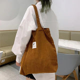 Corduroy Women Shoulder Bags - Eco-Friendly Organizer Handbags