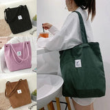 Corduroy Women Shoulder Bags - Eco-Friendly Organizer Handbags