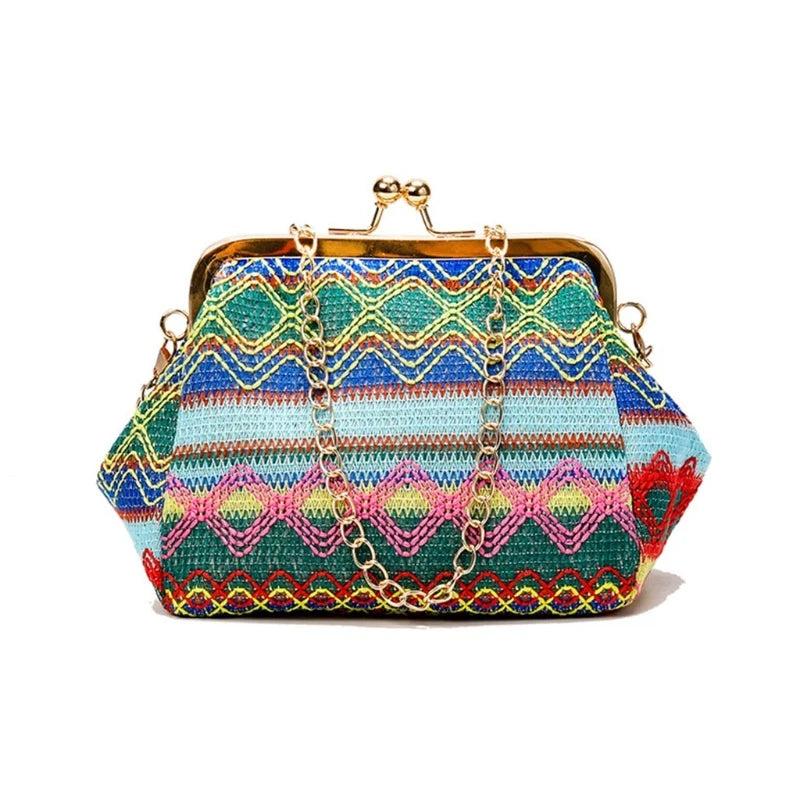 Straw Weave Clutch Bag Small Shoulder Handbag