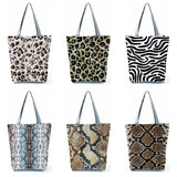Snakeskin Pattern Women Tote Handbags Large Capacity Ladies Shoulder Bags