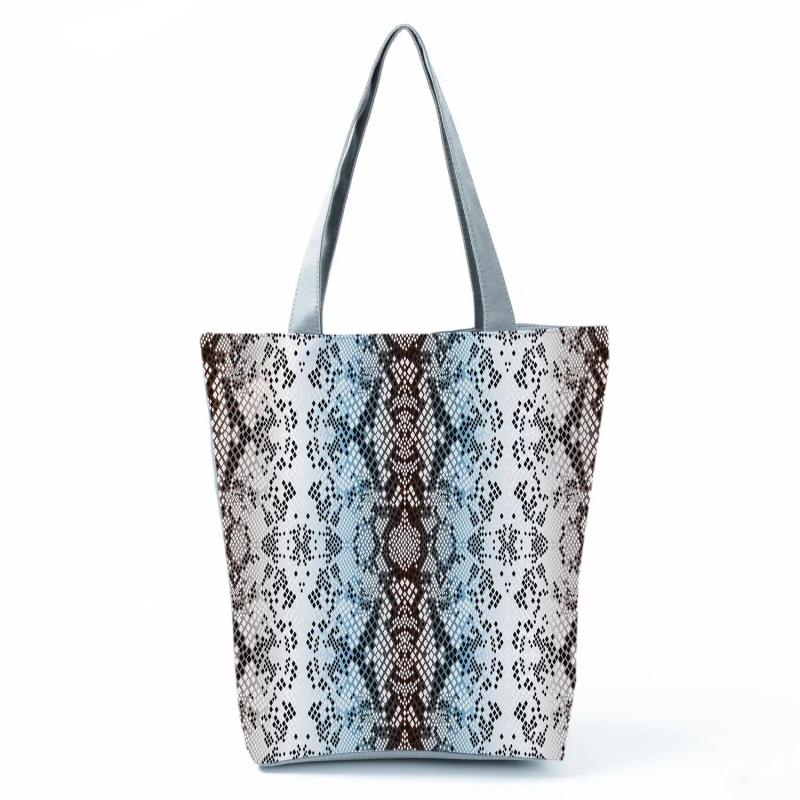 Snakeskin Pattern Women Tote Handbags Large Capacity Ladies Shoulder Bags