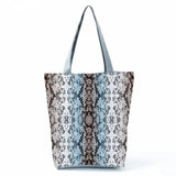 Snakeskin Pattern Women Tote Handbags Large Capacity Ladies Shoulder Bags