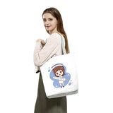 Nurse Printed Handbags Cartoon Tote High Capacity Eco Friendly Shopping Bag