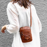 Soft PU Leather Women Bag Small Crossbody Bag Retro Shoulder Bag Cell Phone Purs