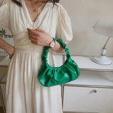 French Cloud Pleated Shoulder Bag Armpit Clutch