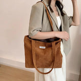 Women Casual Art Handbags Letter Embroidered Canvas Shopping Bag