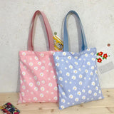 Vintage Daisy Flower Women Large Shoulder Bags Casual Tote