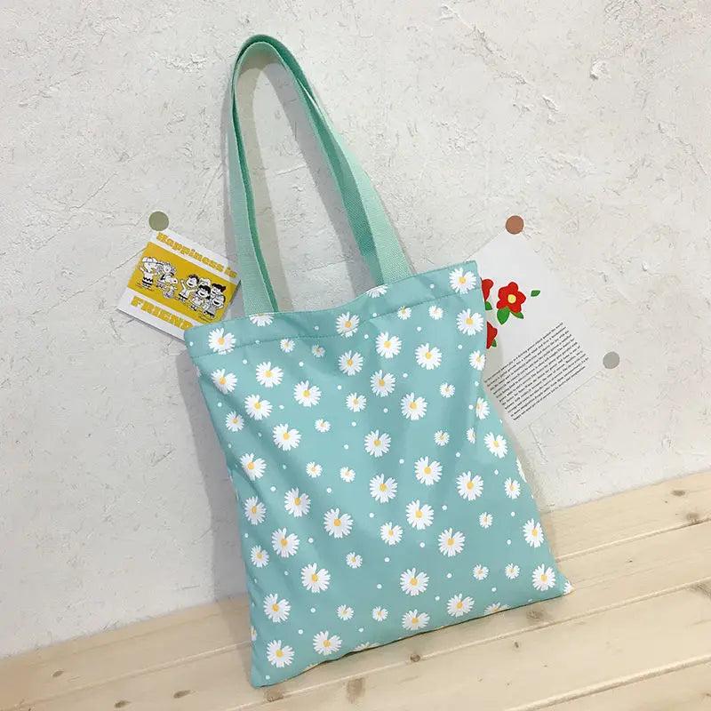 Vintage Daisy Flower Women Large Shoulder Bags Casual Tote