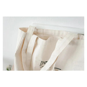 Canvas Tote Shoulder Bag Cotton Shopping Bags for Women Champagne Double Strap