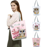 Owl Shoulder Bag Casual Harajuku Tote High Capacity Practical Shopping Bag