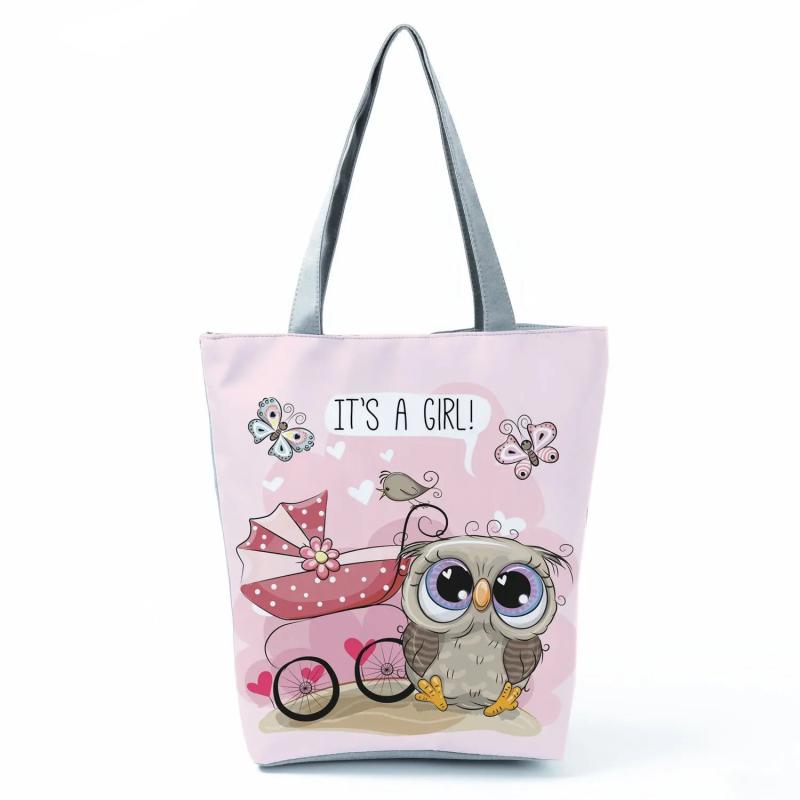 Owl Shoulder Bag Casual Harajuku Tote High Capacity Practical Shopping Bag