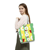Daisy Floral Print Handbags Foldable Portable Shopping Bags Travel Beach Outdoor