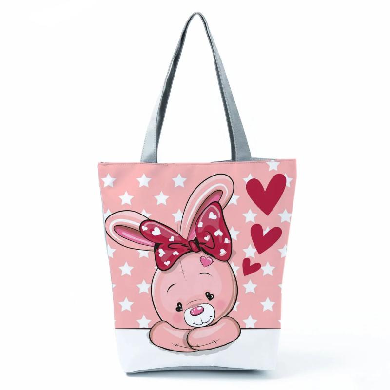 Cute Animal Print Women Handbag - Panda Rabbit Pig Horse Gift Tote