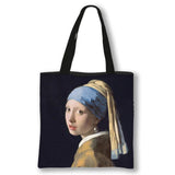 Van Gogh Oil Painting Canvas Tote Bag Retro Art Travel Bag Women Leisure Eco Sho