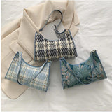 Women Oil Painting Printed Shoulder Underarm Bag Ladies Small Purse Handbags