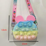Toddler Girl Fidget Shoulder Bag Bunny Crossbody Purse Funny Bubble