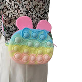 Toddler Girl Fidget Shoulder Bag Bunny Crossbody Purse Funny Bubble