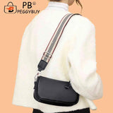 Women Pu Shoulder Bags Wide Strap Ladies Crossbody Bags