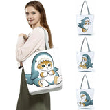 Cat Printing Shopping Bag For Mother Durable Handbag Shoulder Totes Reusable Eco