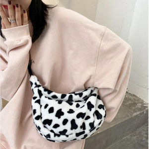 Cow Pattern Tote Handbag Large Capacity Shoulder Bag
