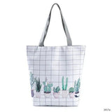Miyahouse Canvas Shoulder Bag Women Tote Handbag Printed Beach Bag