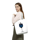 Women Printed Wine Lady Tote Casual Cartoon Print Handbag