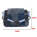 Denim Crossbody Shoulder Bag Small Chain Handbag
