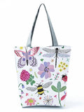 Style Bee Butterfly Printed Shoulder Bag Female Travel Tote Bag