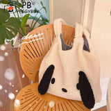 Fluffy Female Underarm Bag Animal Pattern Large Capacity Soft