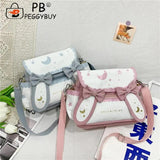 Anime Shoulder Bag Nylon Moon Star Printed Sweet Bow Tie Handle Bags