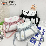 Anime Shoulder Bag Nylon Moon Star Printed Sweet Bow Tie Handle Bags