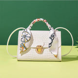 Crocodile Pattern Shoulder Handbag Soft PU Leather Crossbody Bag Tote