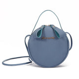Women Mini Round Crossbody Bag PU Leather Messenger Bag