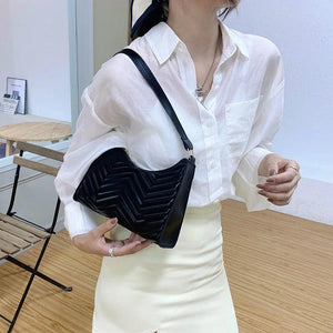 Armpit Bags Lady's HandBag PU Leather Diamond Lattice Shoulder Bag