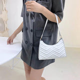 Armpit Bags Lady's HandBag PU Leather Diamond Lattice Shoulder Bag