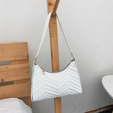 Armpit Bags Lady's HandBag PU Leather Diamond Lattice Shoulder Bag
