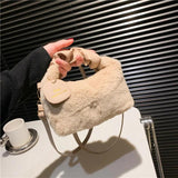 Mini Handbags for Women Winter Tote Ladies Crossbody Bag Solid High-capacity