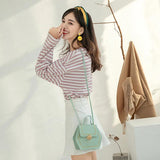 Fashionable Hexagon Crossbody Bag Sweet Young Girls Style Handbag
